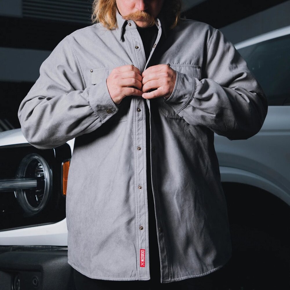 NWT Dixxon Flannel Lined Keystone Faux Suede Jacket in Gray (Various Sizes)